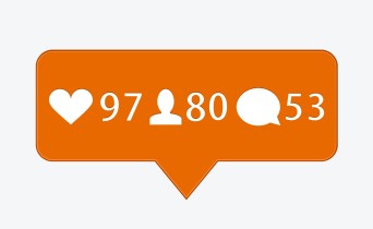 vector modern like, follower, comment icons